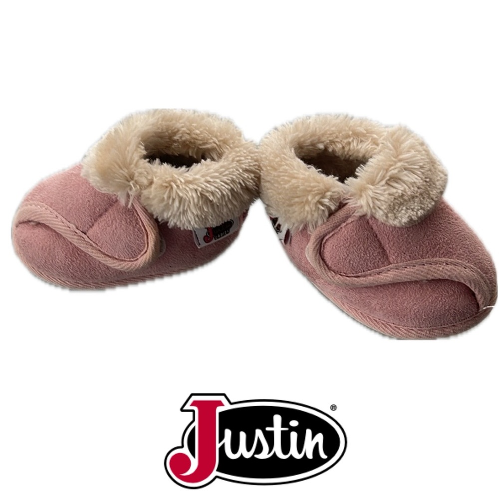 🐣Infant S 2-3 Pink Faux Shearling Booties by Justin / Justin Ladies | Size S 2-3